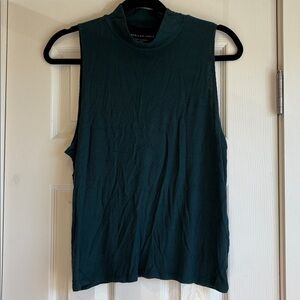 American Eagle | Dark Green Ribbed Soft & Sexy Mock Neck Tank Top Size Large